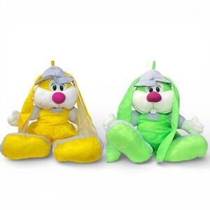 Vintage Goffa Int’l Corp 25” Easter Bunny Plush Pair Large Rabbits Spring Decor